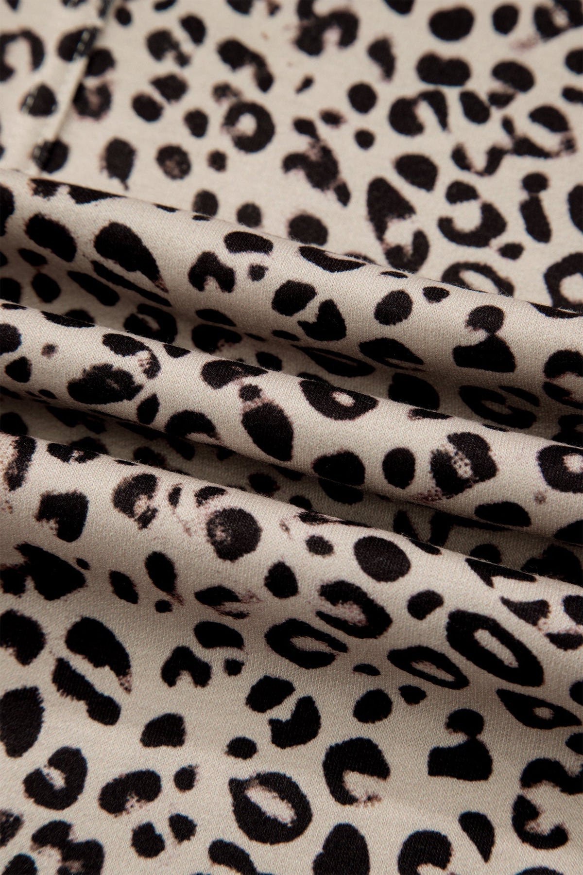 Leopard Terry Knit Wide Leg Pants
