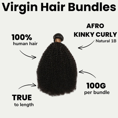 Afro Kinky Curly 100% Human Hair Bundles