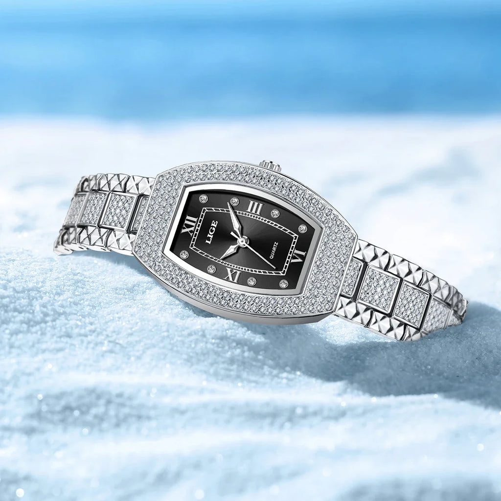 Women's Diamond Crystal Stainless Steel Dress Watch