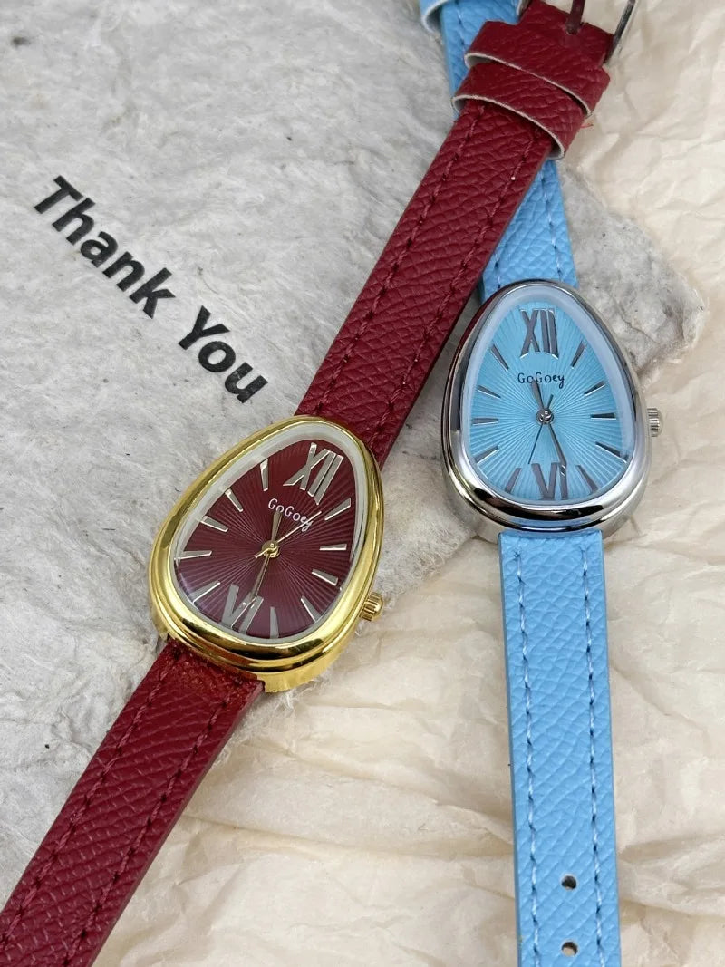 Famous Brand Women Quartz Watch Luxury Gift Ladies Snake Head Female Watch Fashion Red Leather Strap Wristwatch Dropshipping