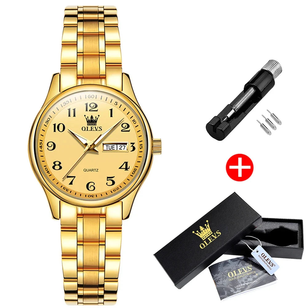 Women's Two Tone Stainless Steel Quartz Watch With Date