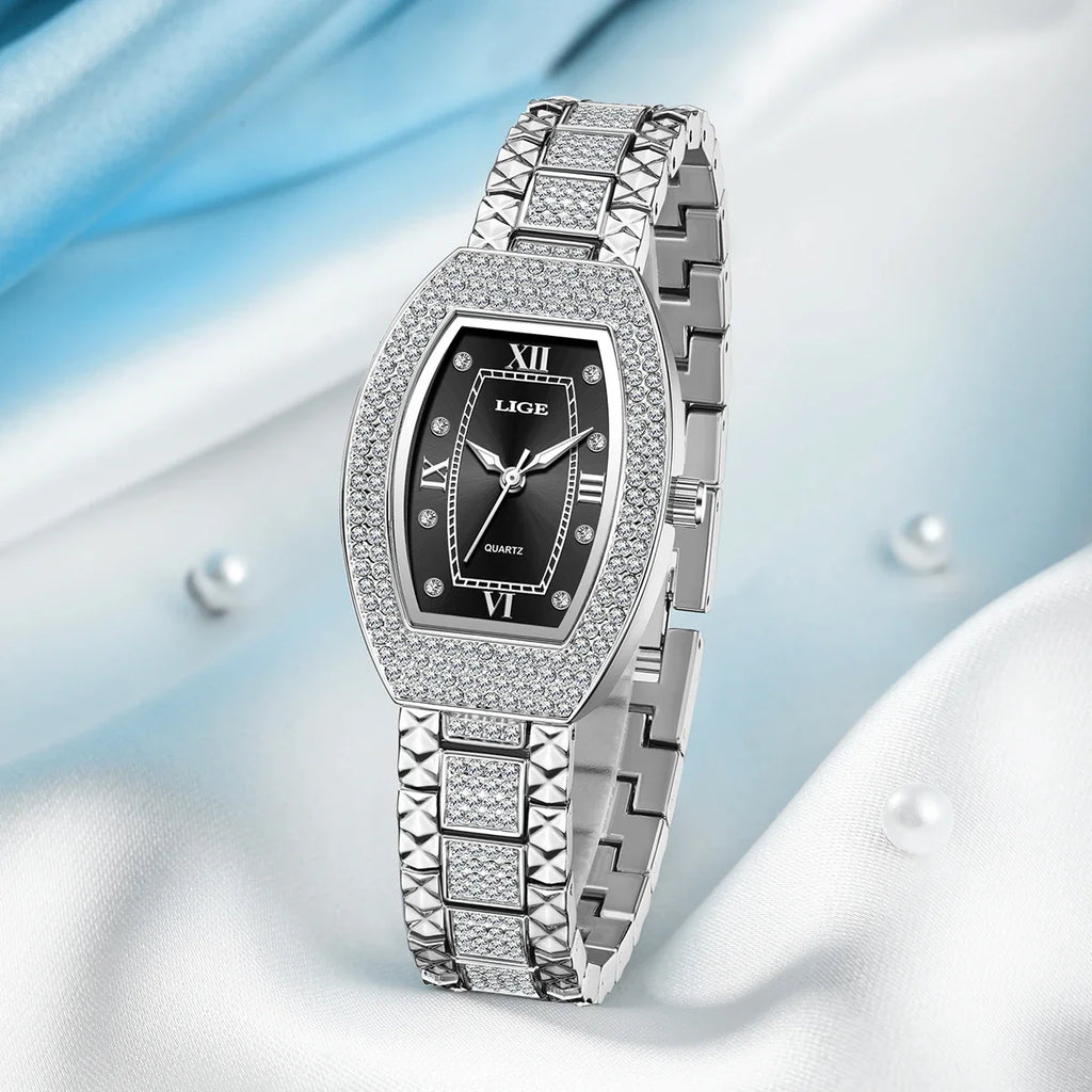 Women's Diamond Crystal Stainless Steel Dress Watch