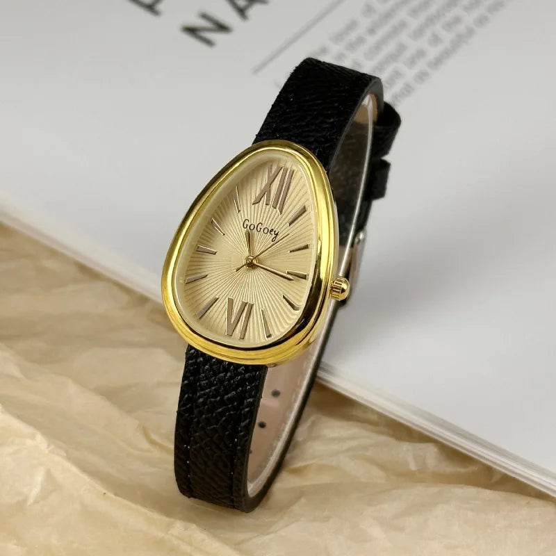 Famous Brand Women Quartz Watch Luxury Gift Ladies Snake Head Female Watch Fashion Red Leather Strap Wristwatch Dropshipping