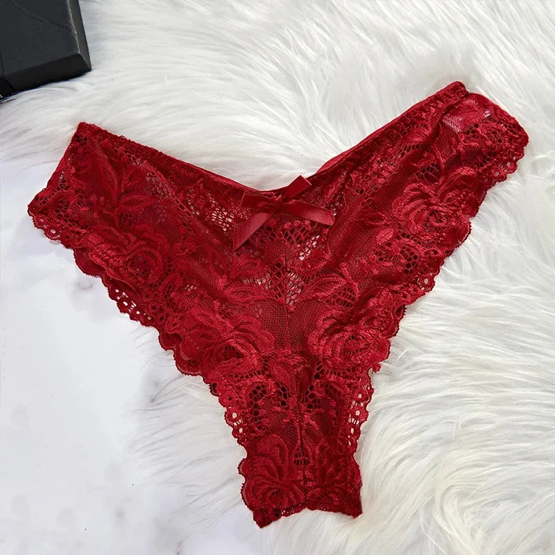 ALLTOOALL Women's Sleepwear Underwear Transparent Sexy Lace Red Lingerie Pijamas Sets Nightdress And Panty Female Nighty Clothes