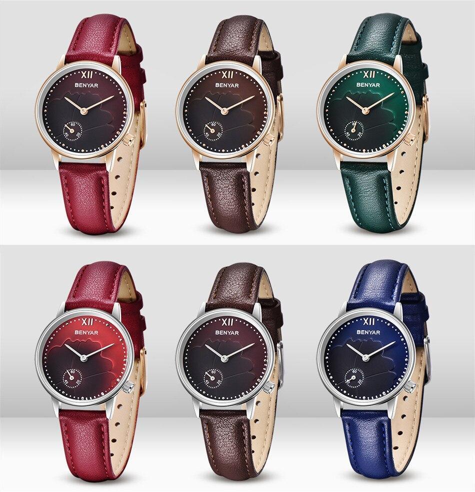 New Red Women Fashion Watch Quartz Luxury Leather Strap Analog Waterproof And Scratch Resistant Watches Excellent Gift For Women