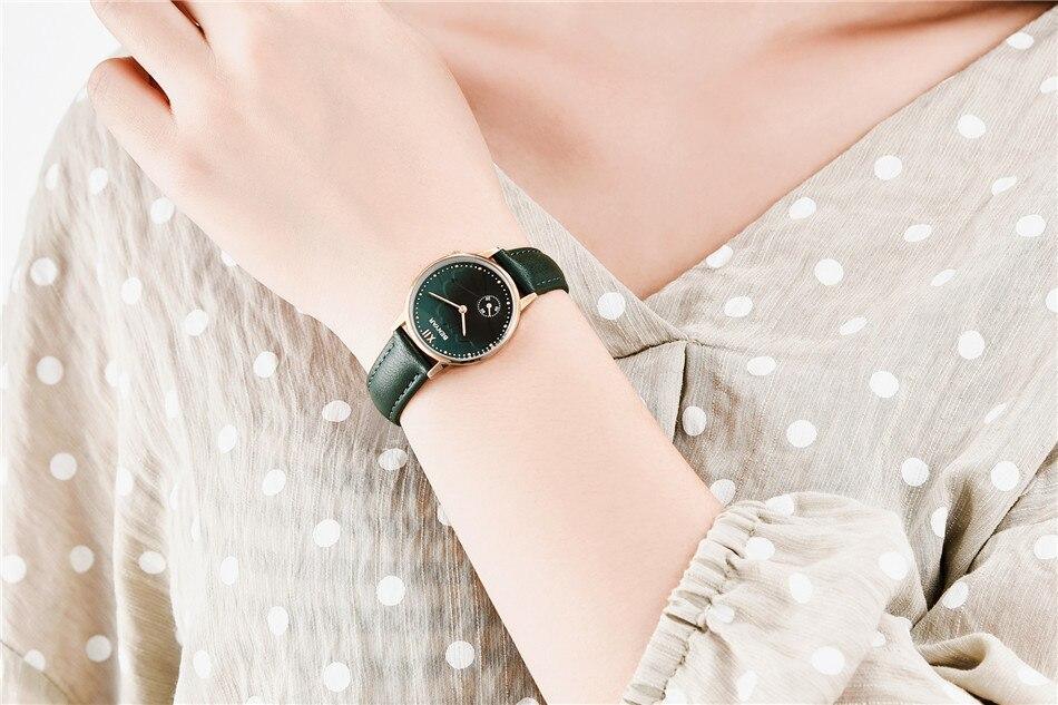New Red Women Fashion Watch Quartz Luxury Leather Strap Analog Waterproof And Scratch Resistant Watches Excellent Gift For Women